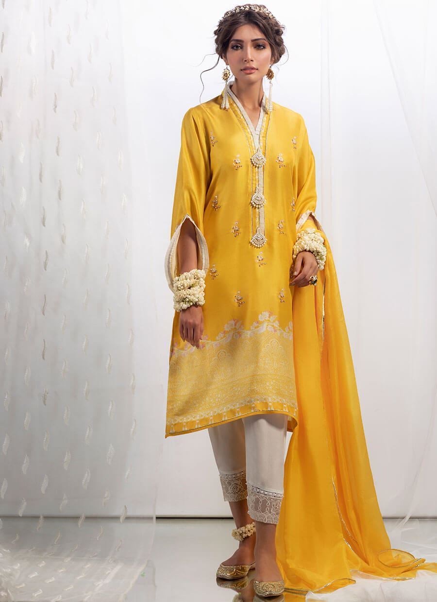 SAFFRON BADLA WITH DUPATTA