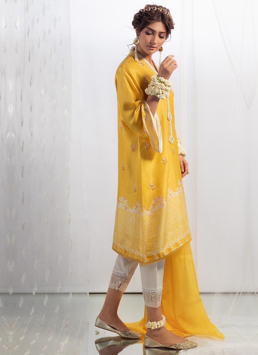 SAFFRON BADLA WITH DUPATTA