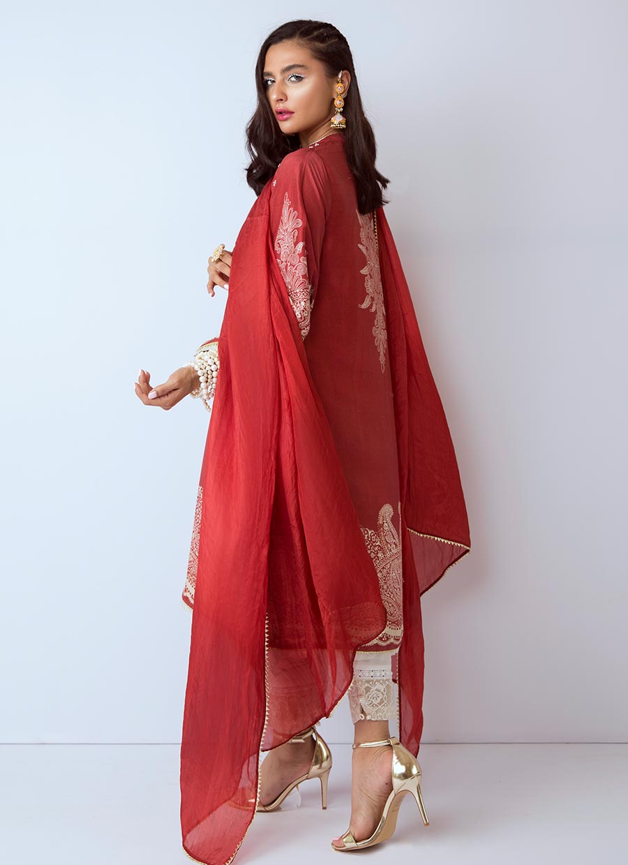 LAAL LUXE RAW SILK SHIRT AND DUPATTA