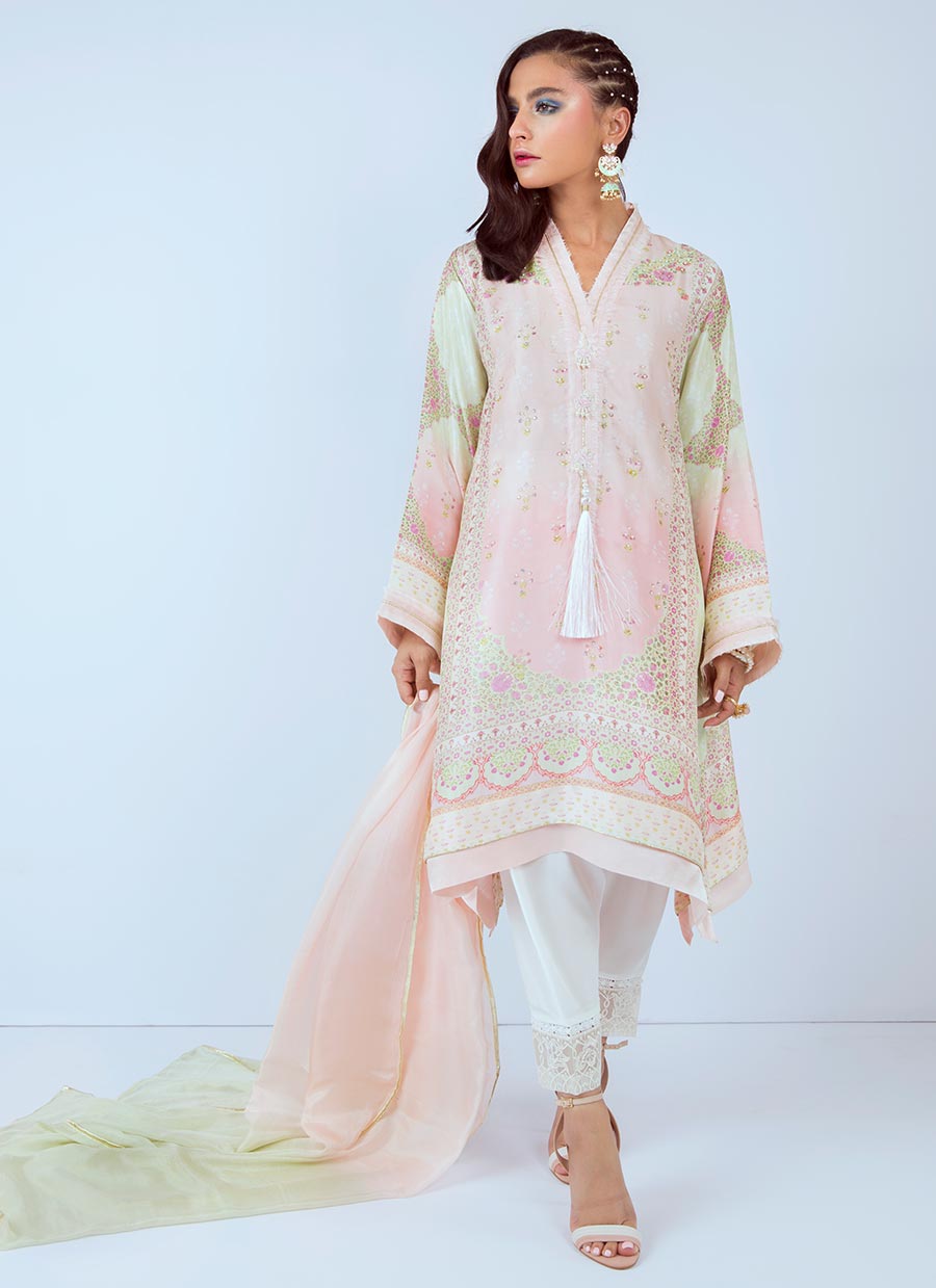 SAADIEH LUXE RAW SILK SHIRT AND DUPATTA