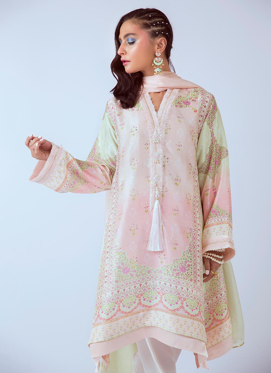 SAADIEH LUXE RAW SILK SHIRT AND DUPATTA