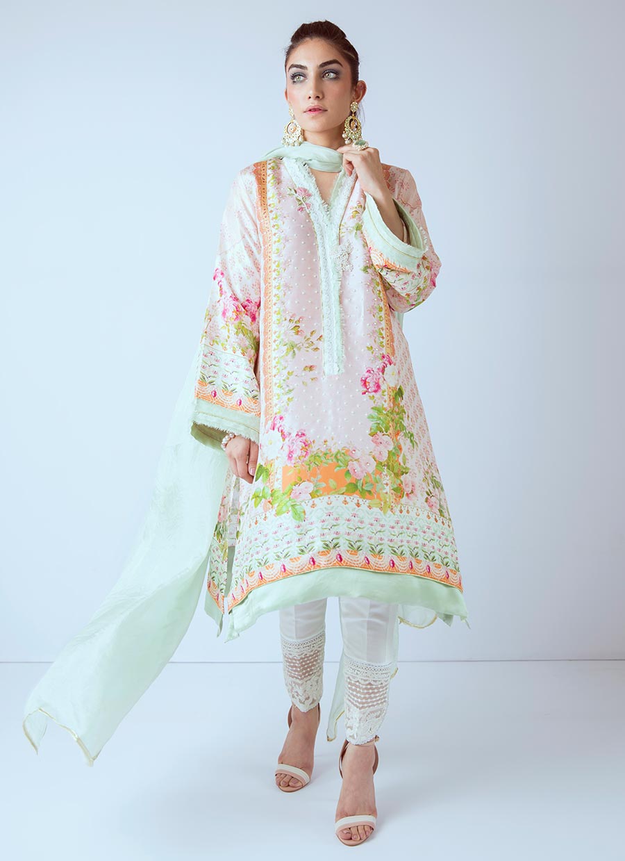 GULAAB LUXE RAW SILK SHIRT AND DUPATTA