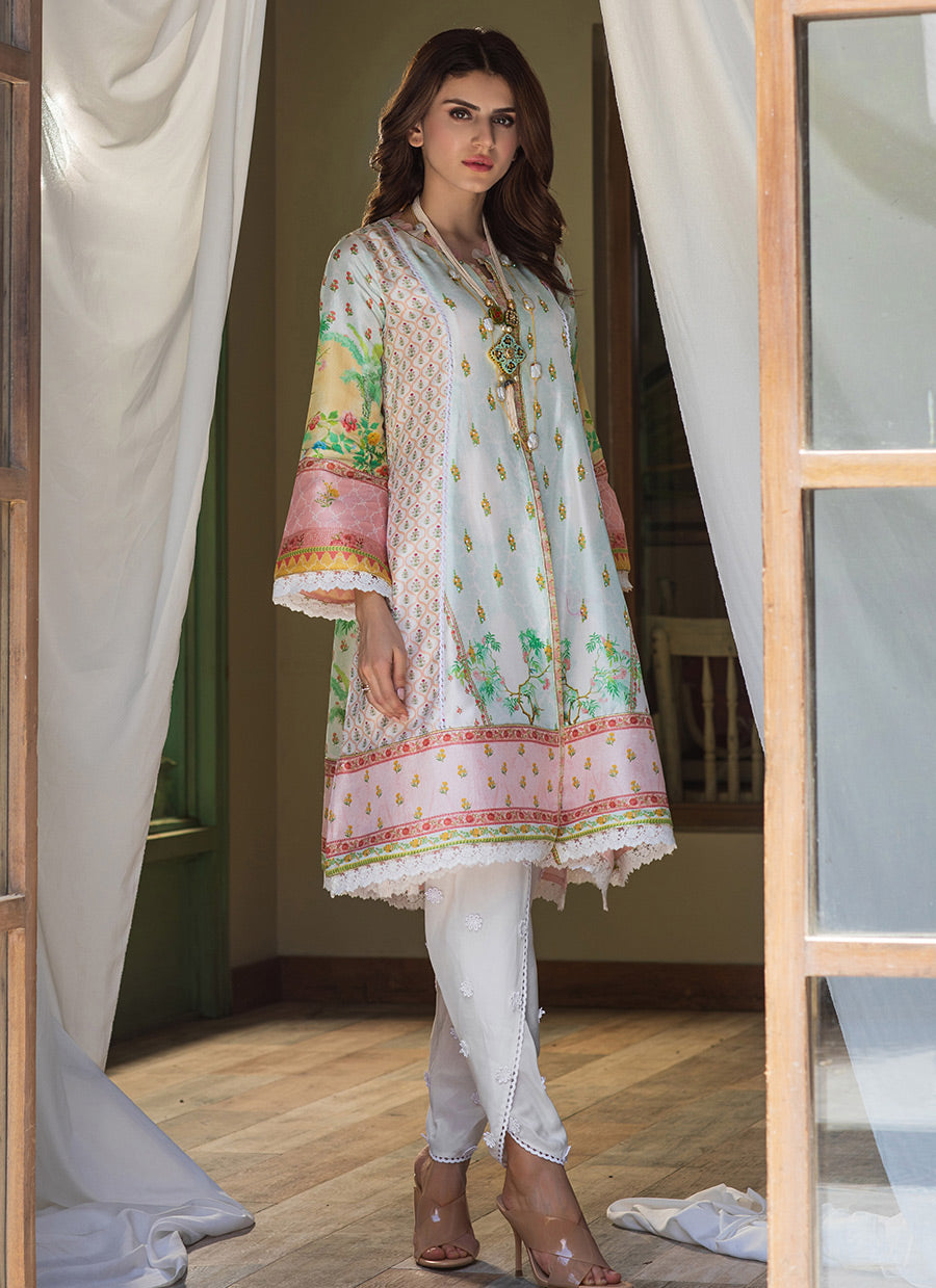 ZARAH CREPE SILK SHIRT WITH SILK DUPATTA