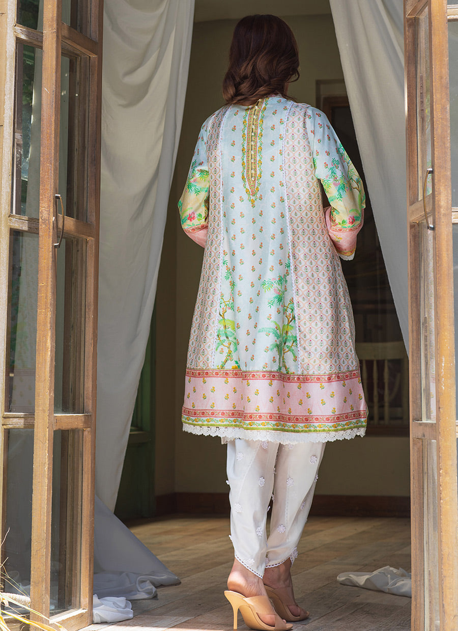 ZARAH CREPE SILK SHIRT WITH SILK DUPATTA