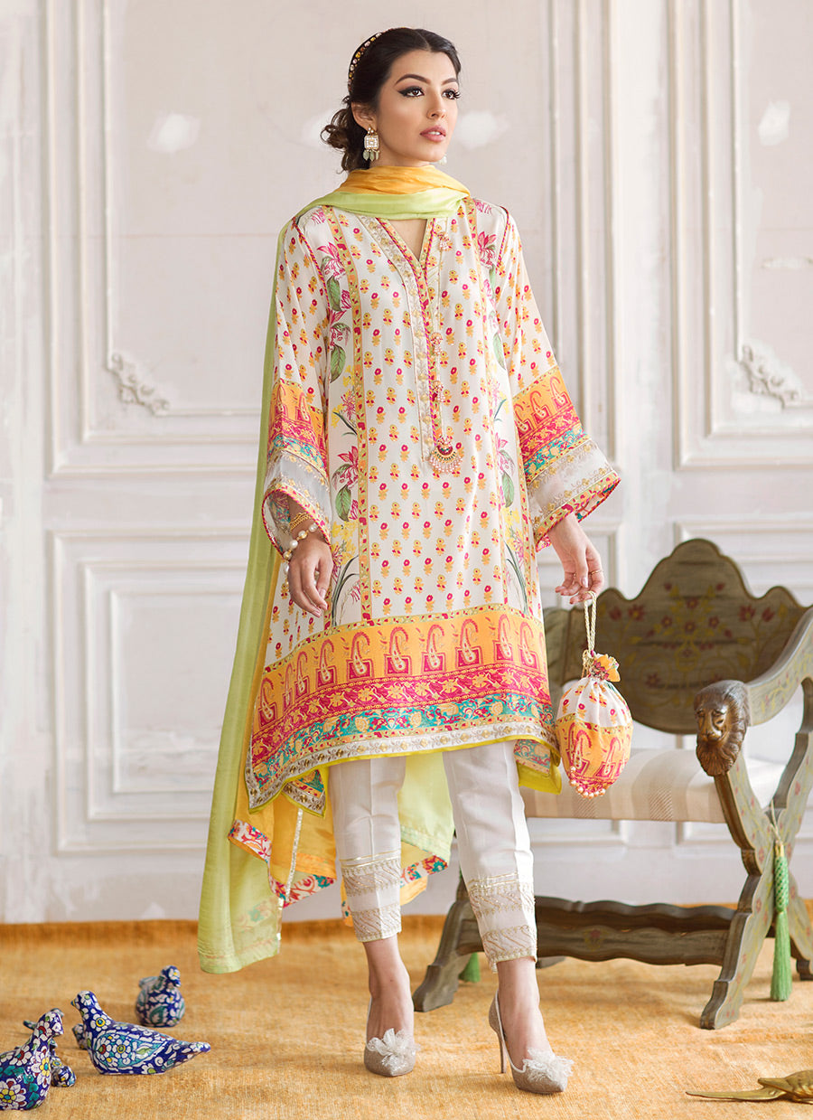 DAHLIA CREPE TUNIC AND SILK DUPATTA