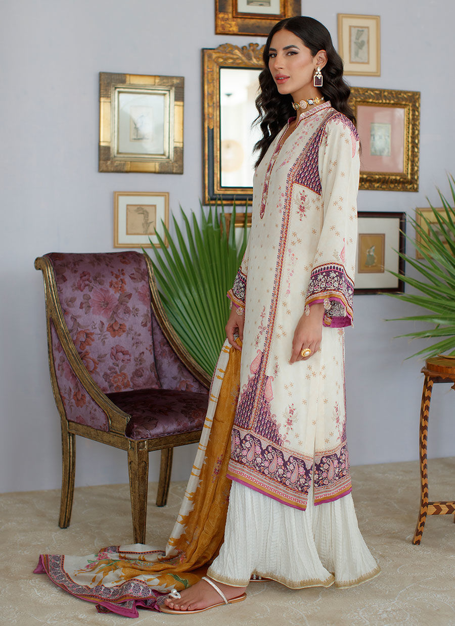 MYZA IVORY SHIRT AND DUPATTA