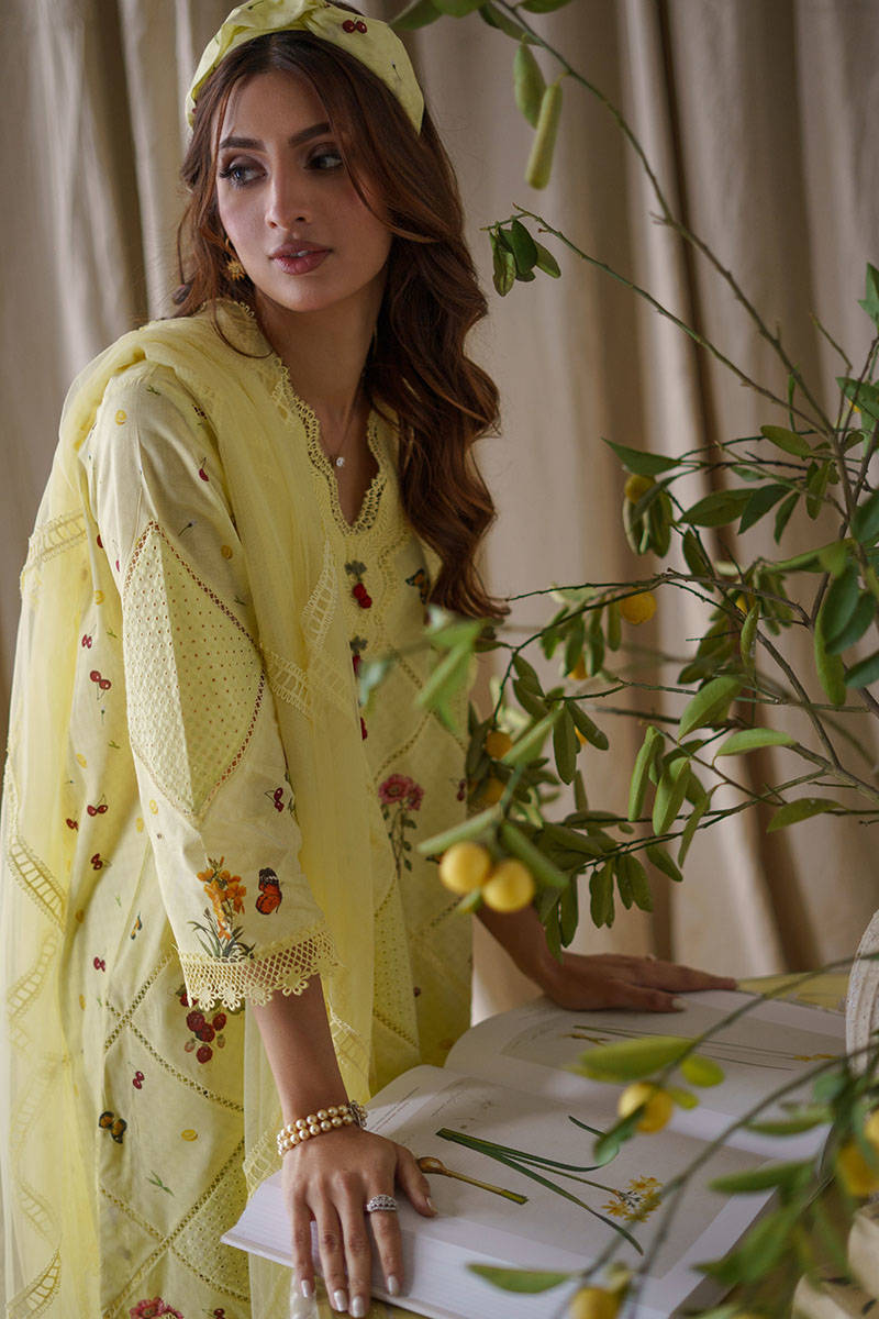 LEMON CHERRY SHIRT WITH SHALWAR