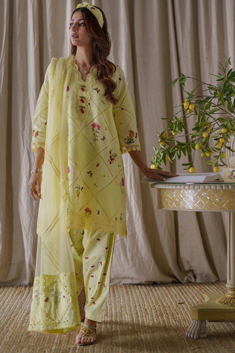 LEMON CHERRY SHIRT WITH SHALWAR