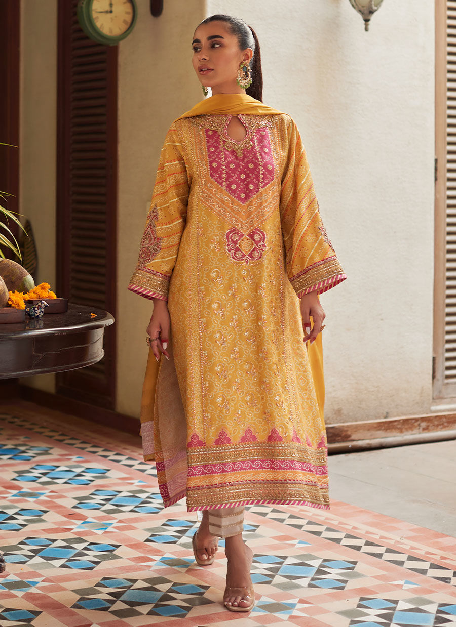 LITA SAFFRON KURTA AND DUPATTA