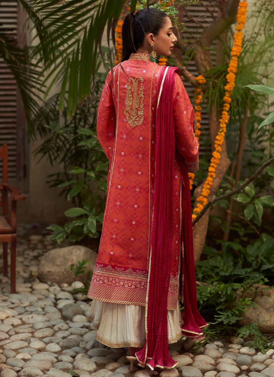 JONIE TANGERINE KURTA AND DUPATTA