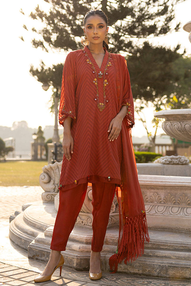 Rust Tribal With Shalwar