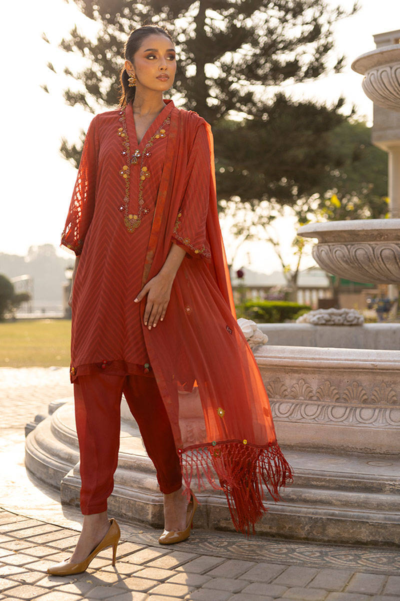 Rust Tribal With Shalwar