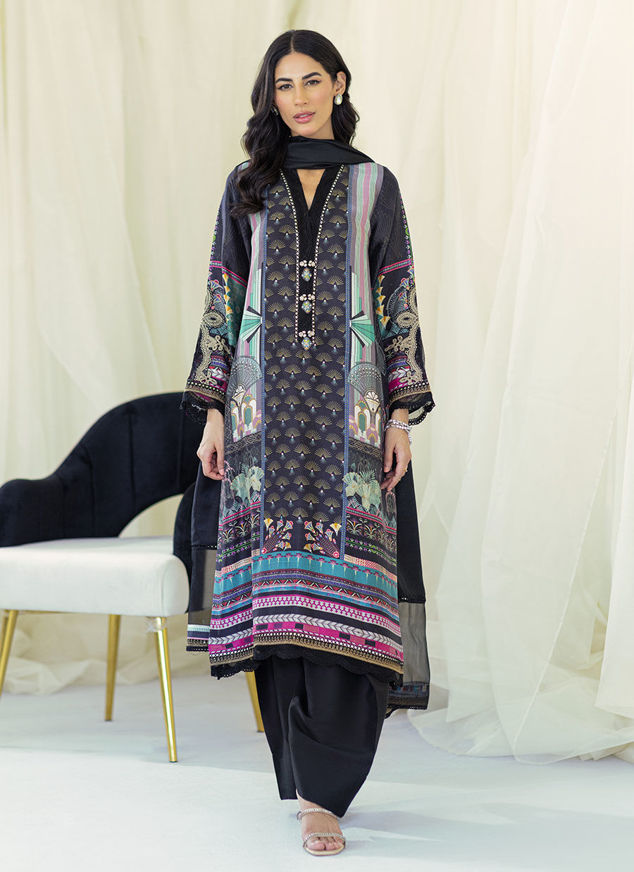 RAQUEL ONYX SILK SHIRT AND DUPATTA