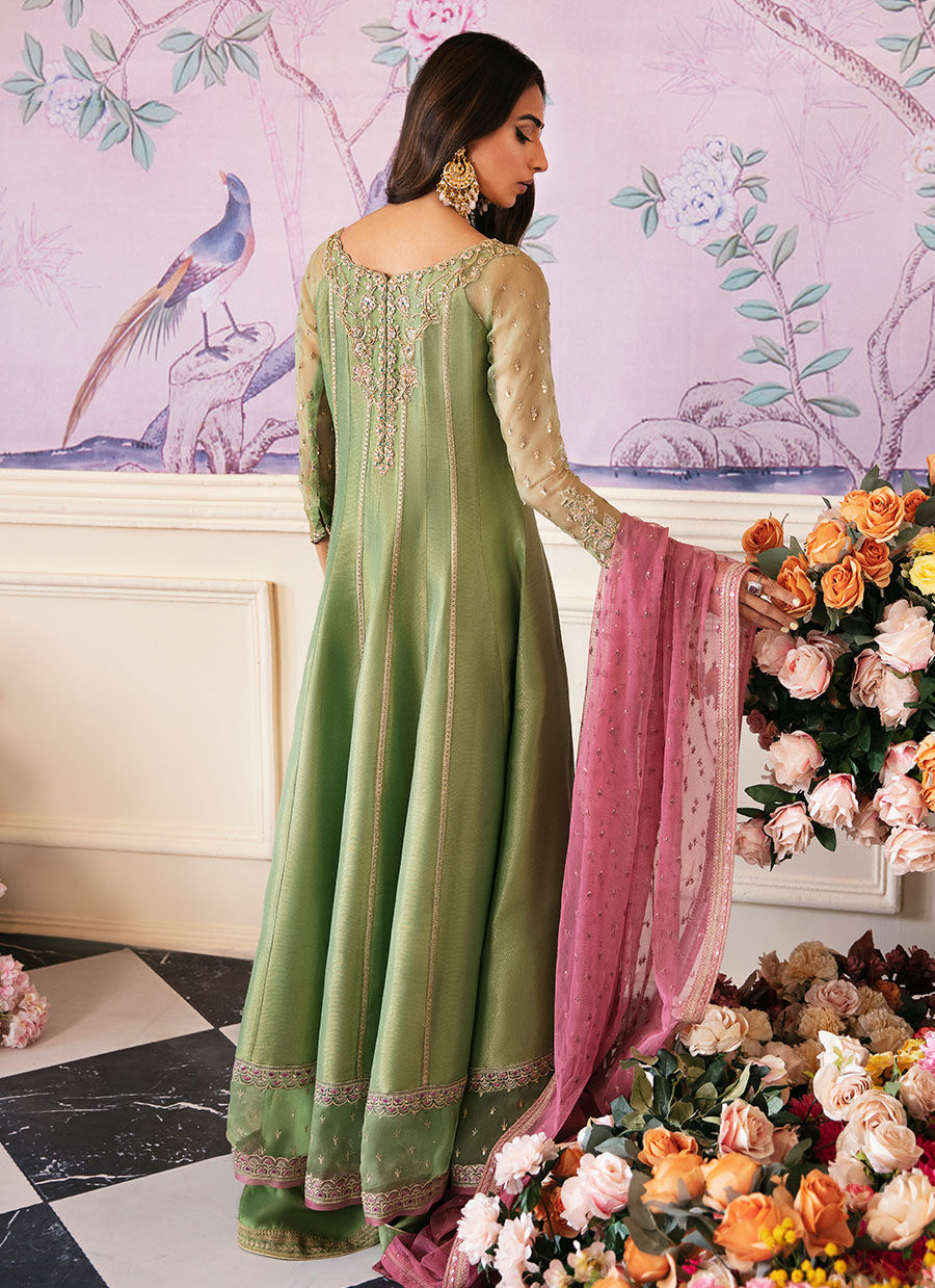 ANISA APPLE GREEN KALIDAAR AND DUPATTA