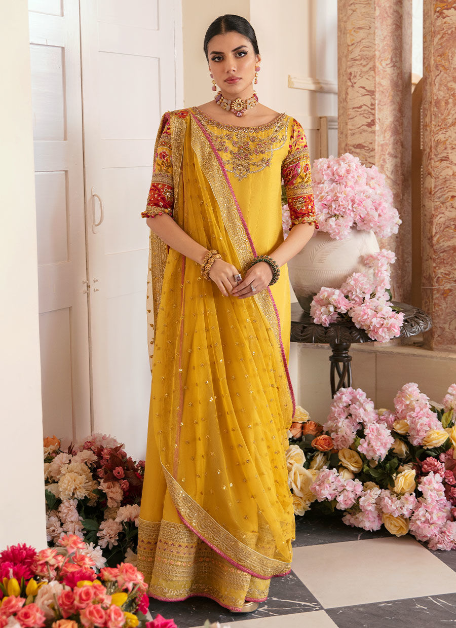 AQIQ KIWI KALIDAAR AND DRAPED DUPATTA