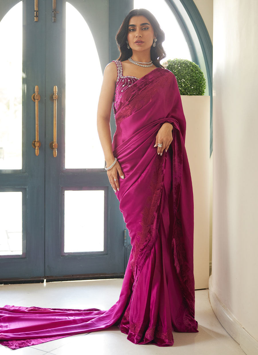 ZERMINE MAGENTA SAREE