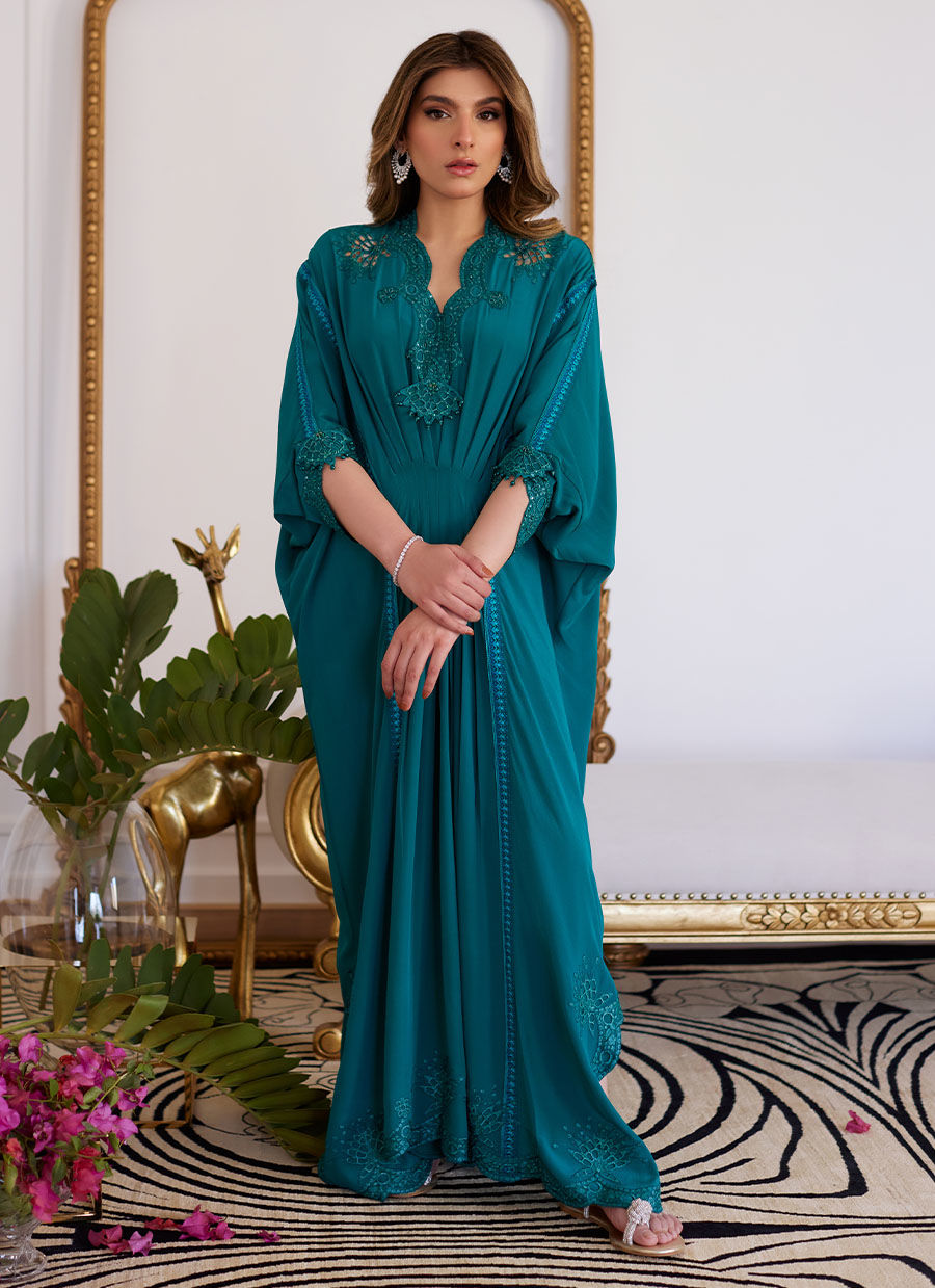 EMMELINE EMERALD CREPE KAFTAN