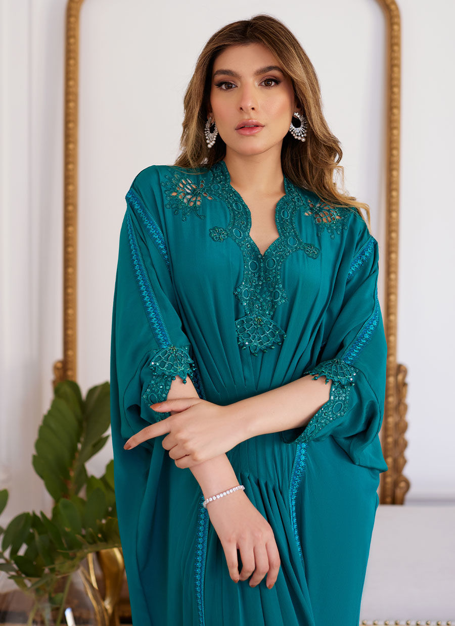 EMMELINE EMERALD CREPE KAFTAN