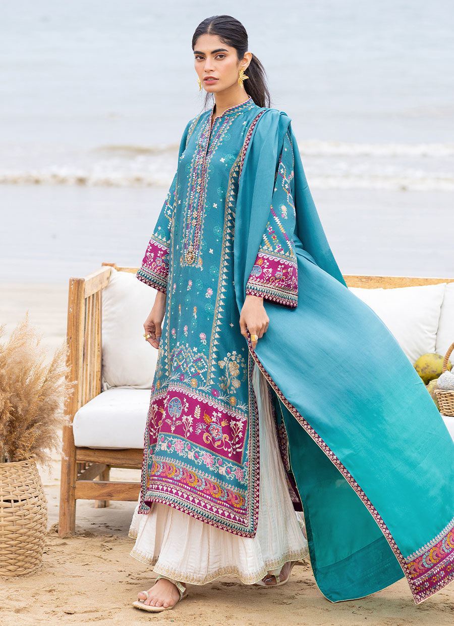 OCEANA TEAL SHIRT AND DUPATTA