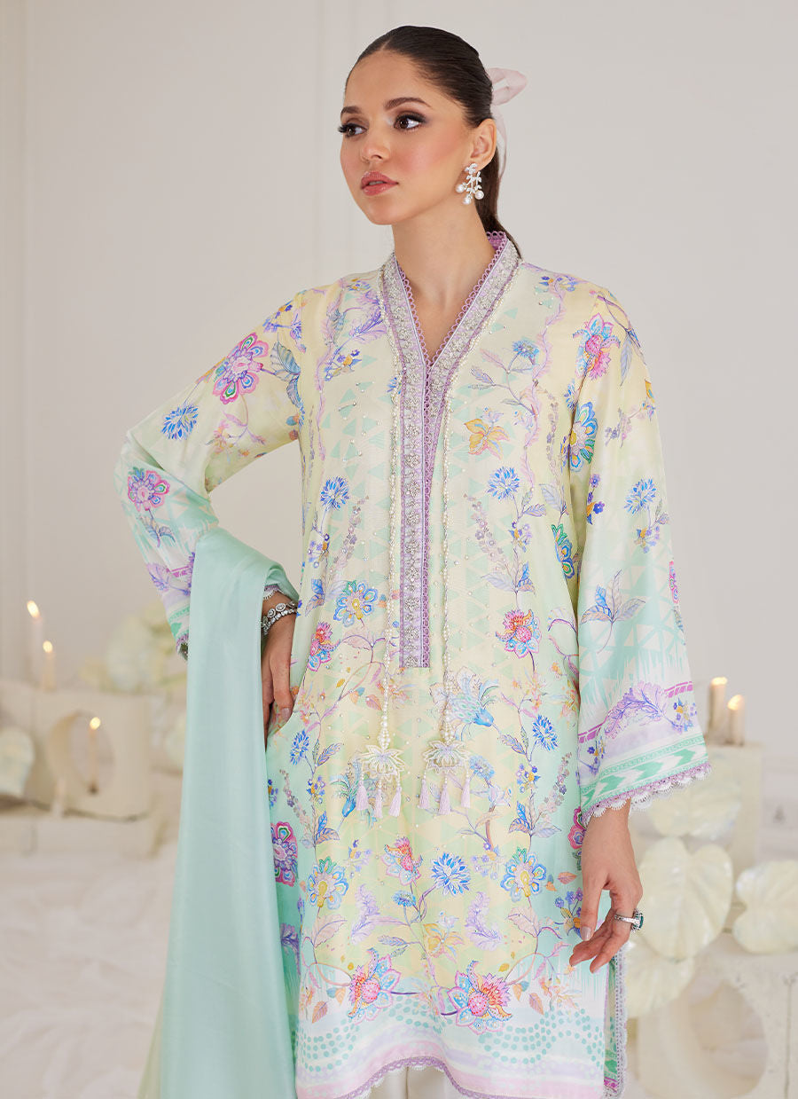 PAZ AQUA SHIRT AND DUPATTA