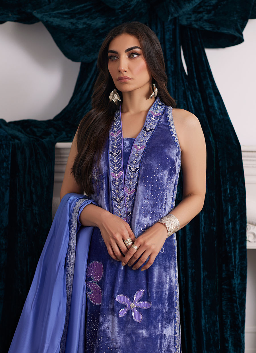 Isabel Periwinkle Shirt And Dupatta