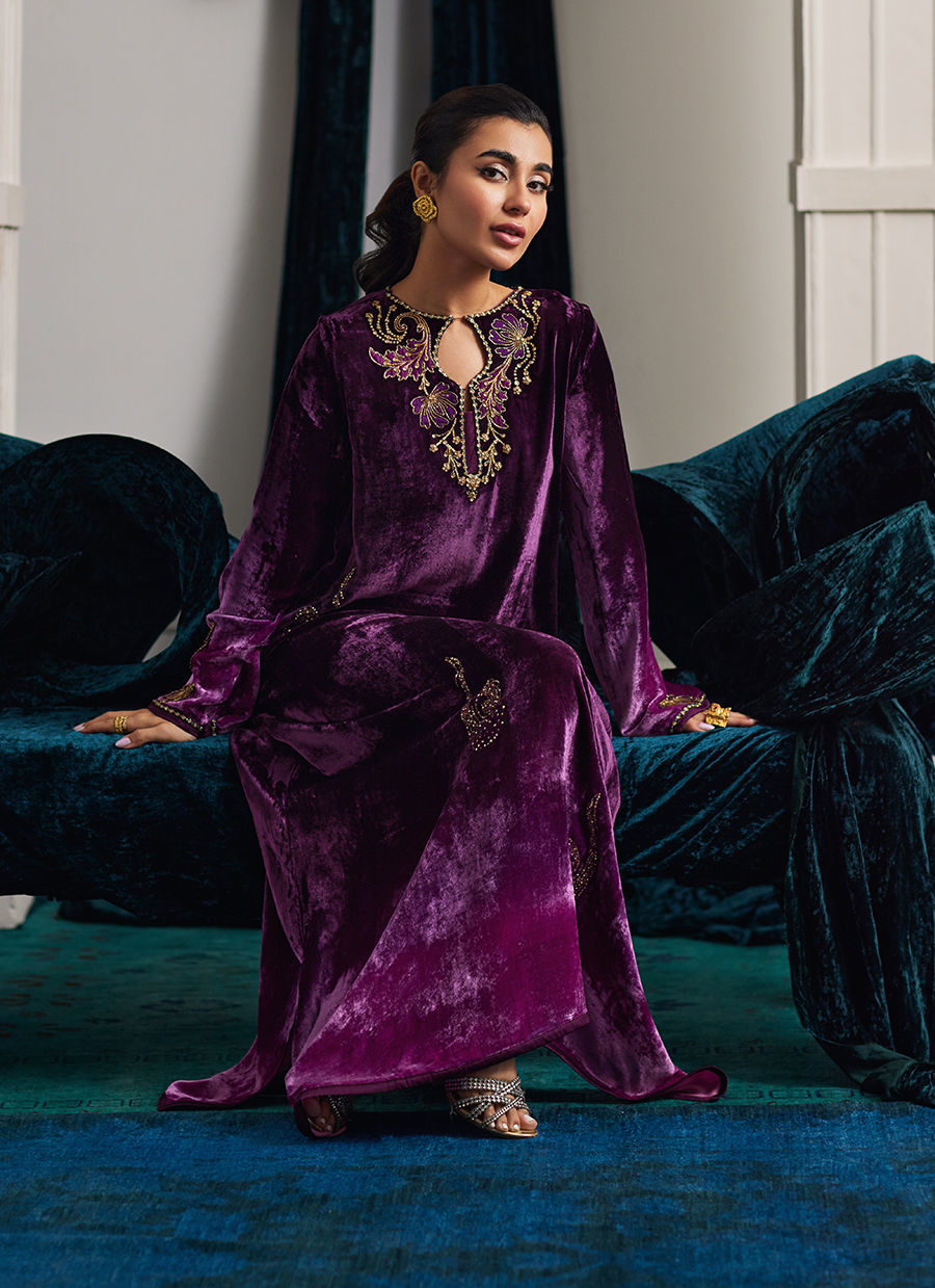 Nia Ombre Velvet Kaftan