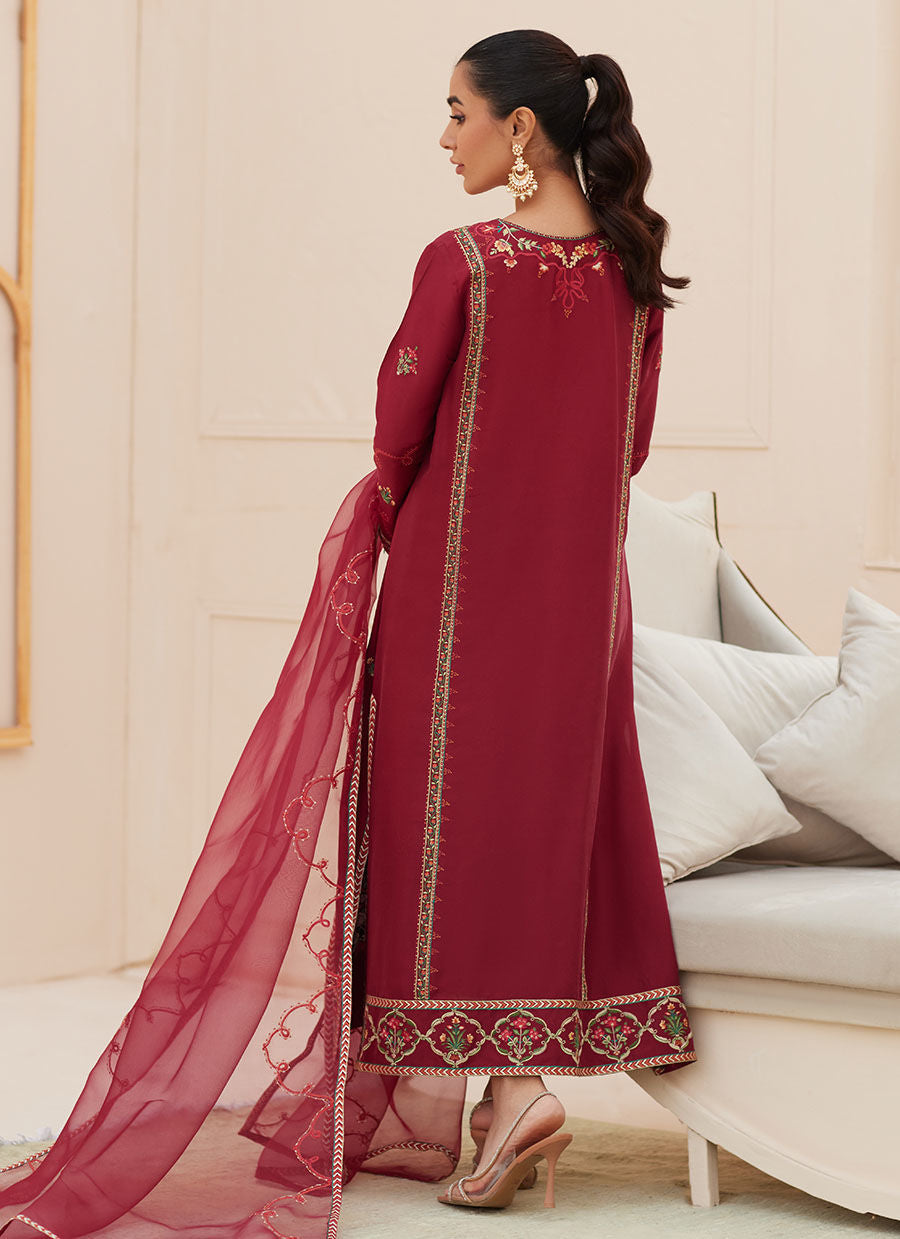 Marsala Silk Shirt and Dupatta