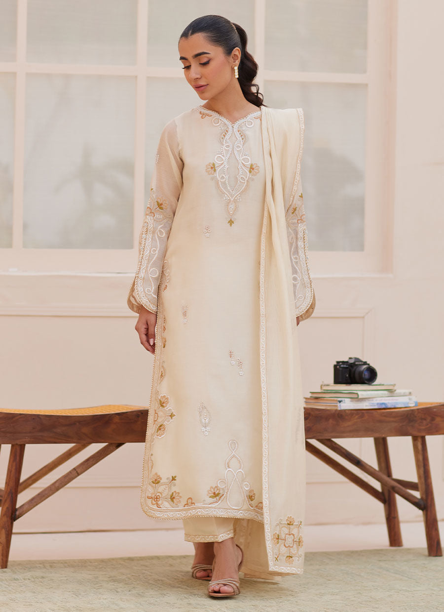 Evra Ivory Shirt and Dupatta