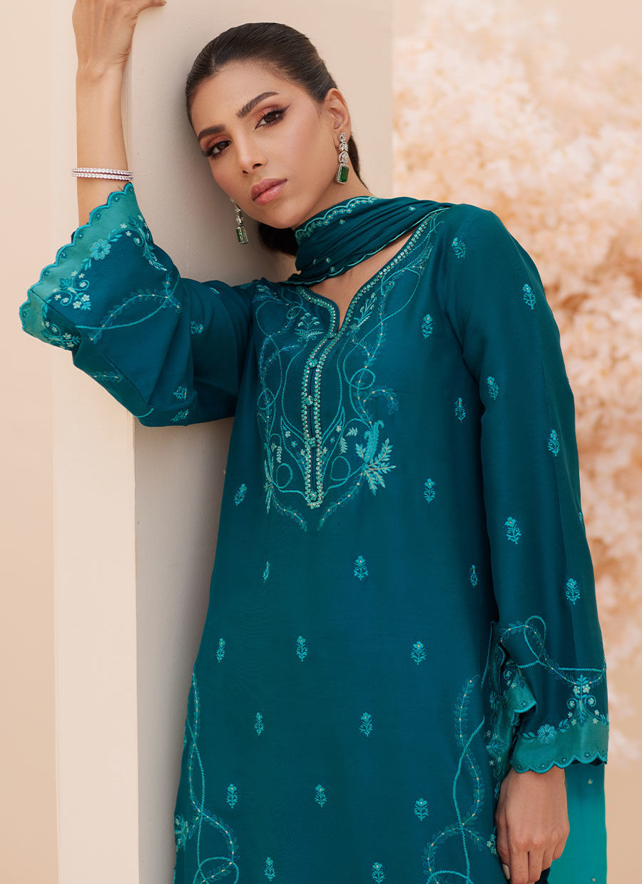 Evel Emerald Shirt and Dupatta