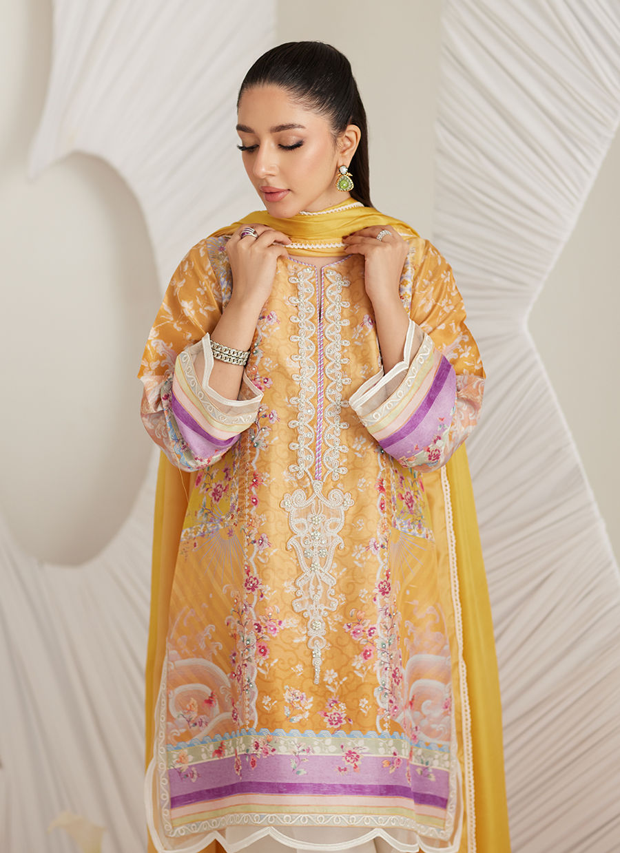 Anima Mustard Shirt and Dupatta