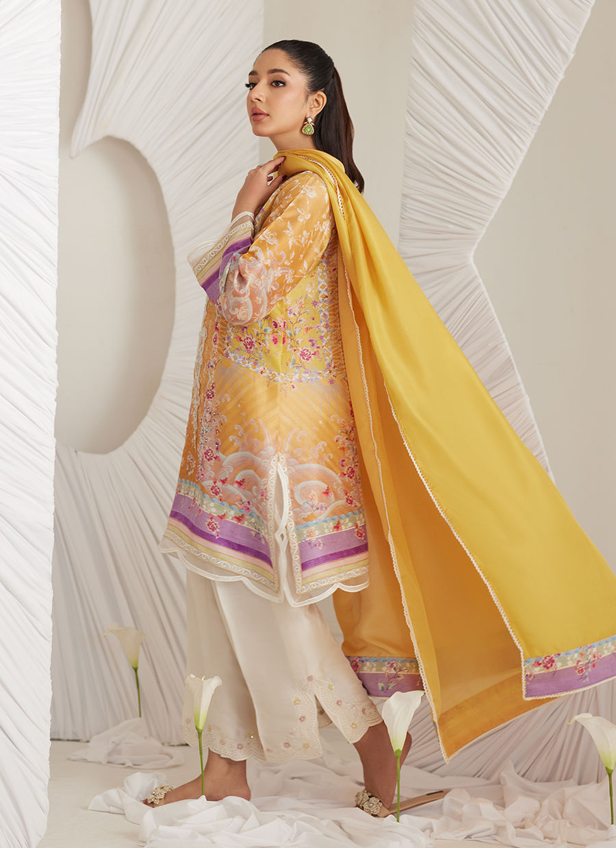 Anima Mustard Shirt and Dupatta