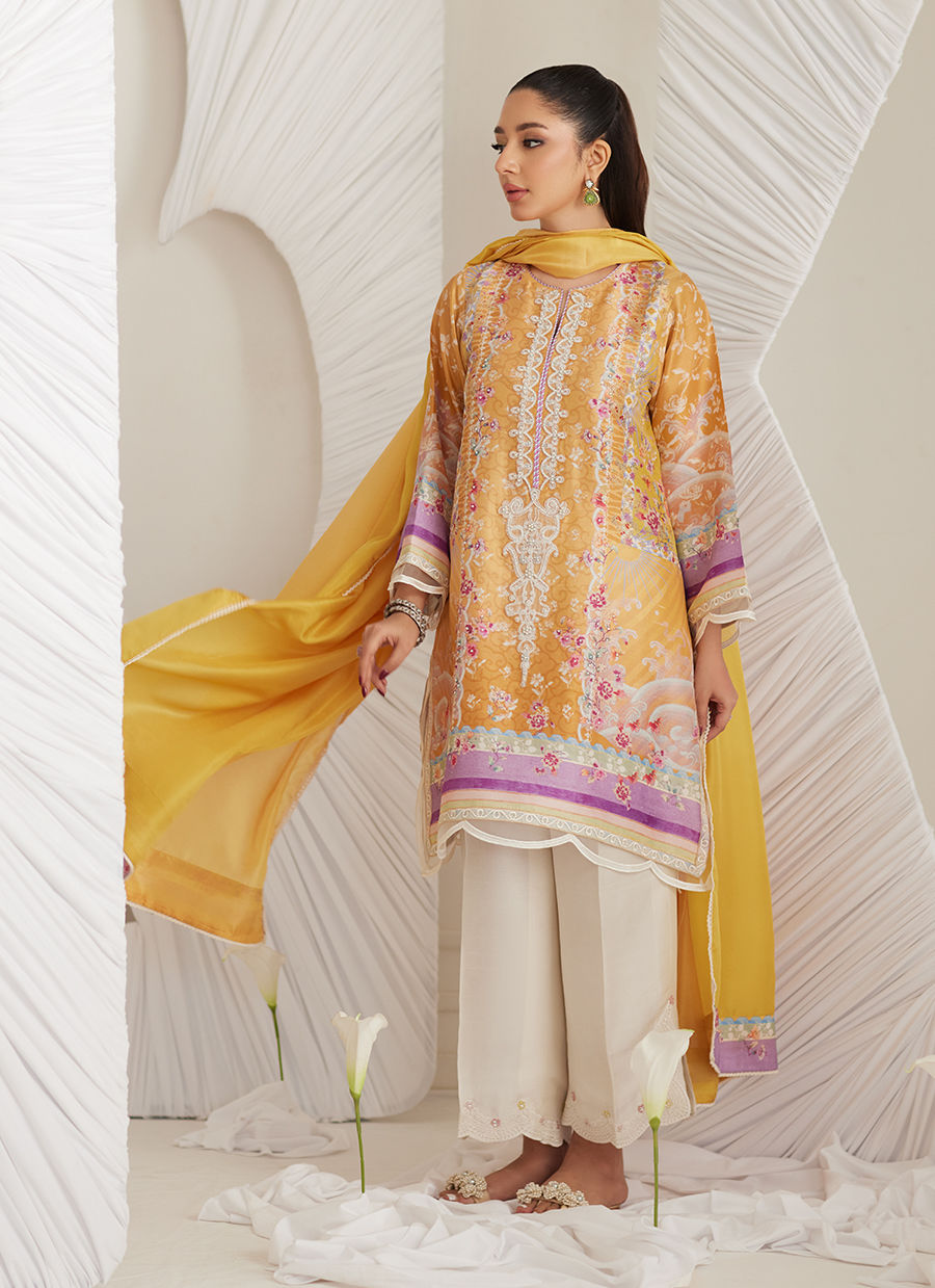 Anima Mustard Shirt and Dupatta