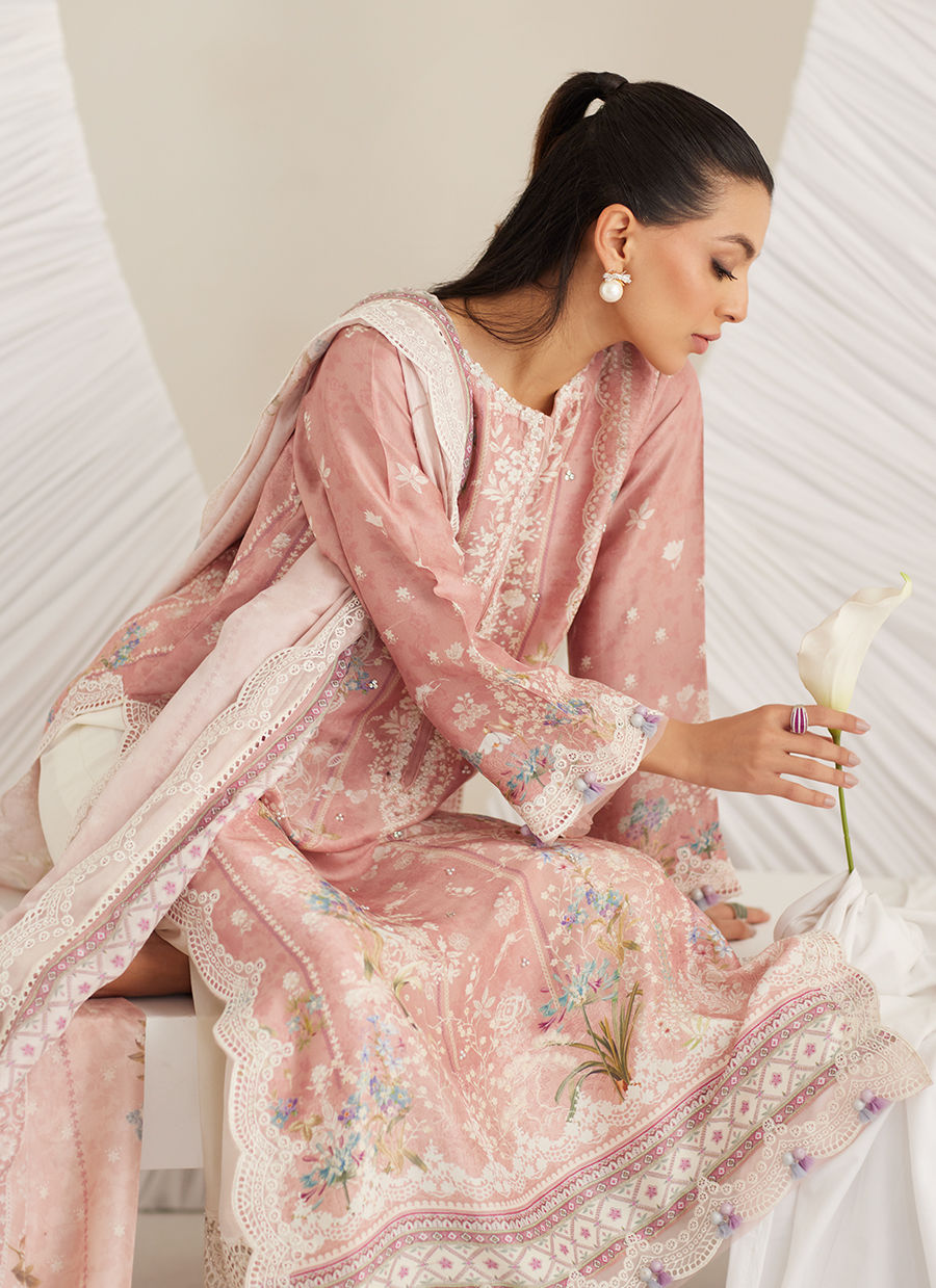 Elara Blush Shirt and Dupatta