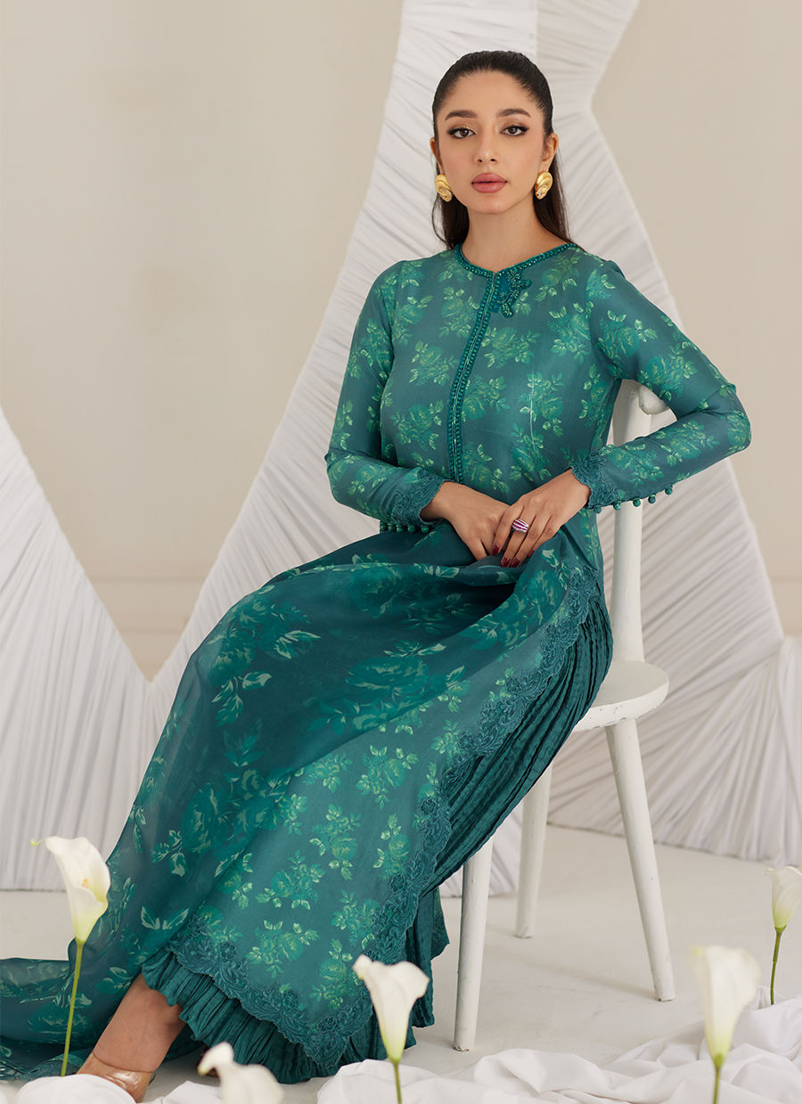 Camilla Emerald Shirt and Dupatta