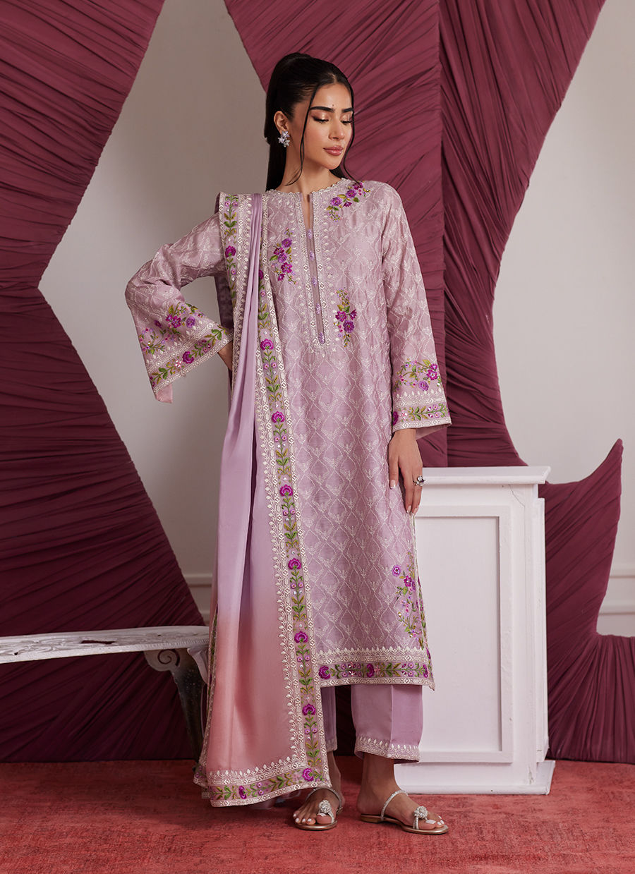 Rosa Mauve Shirt And Dupatta