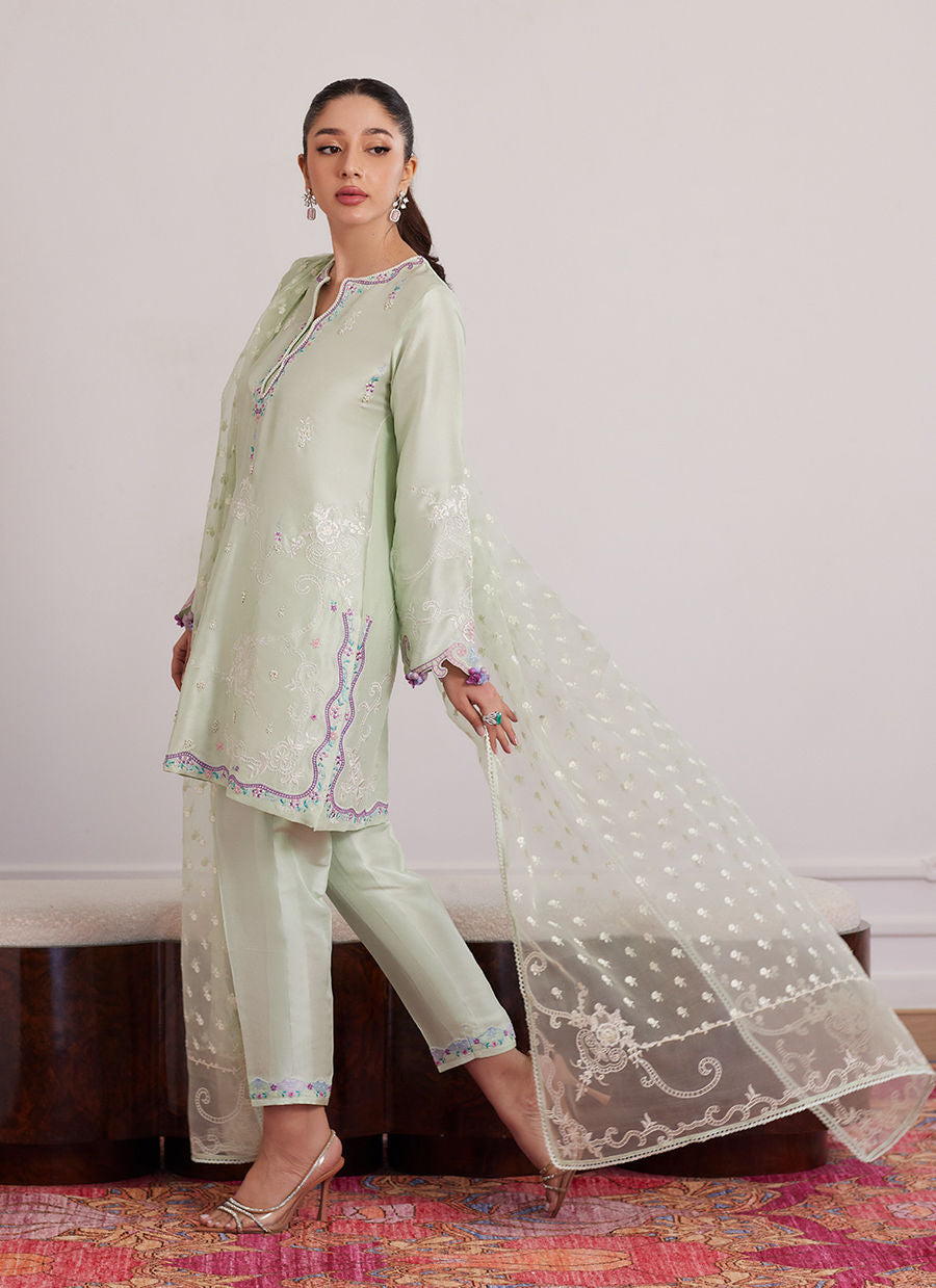 Pilar Mint Shirt And Dupatta