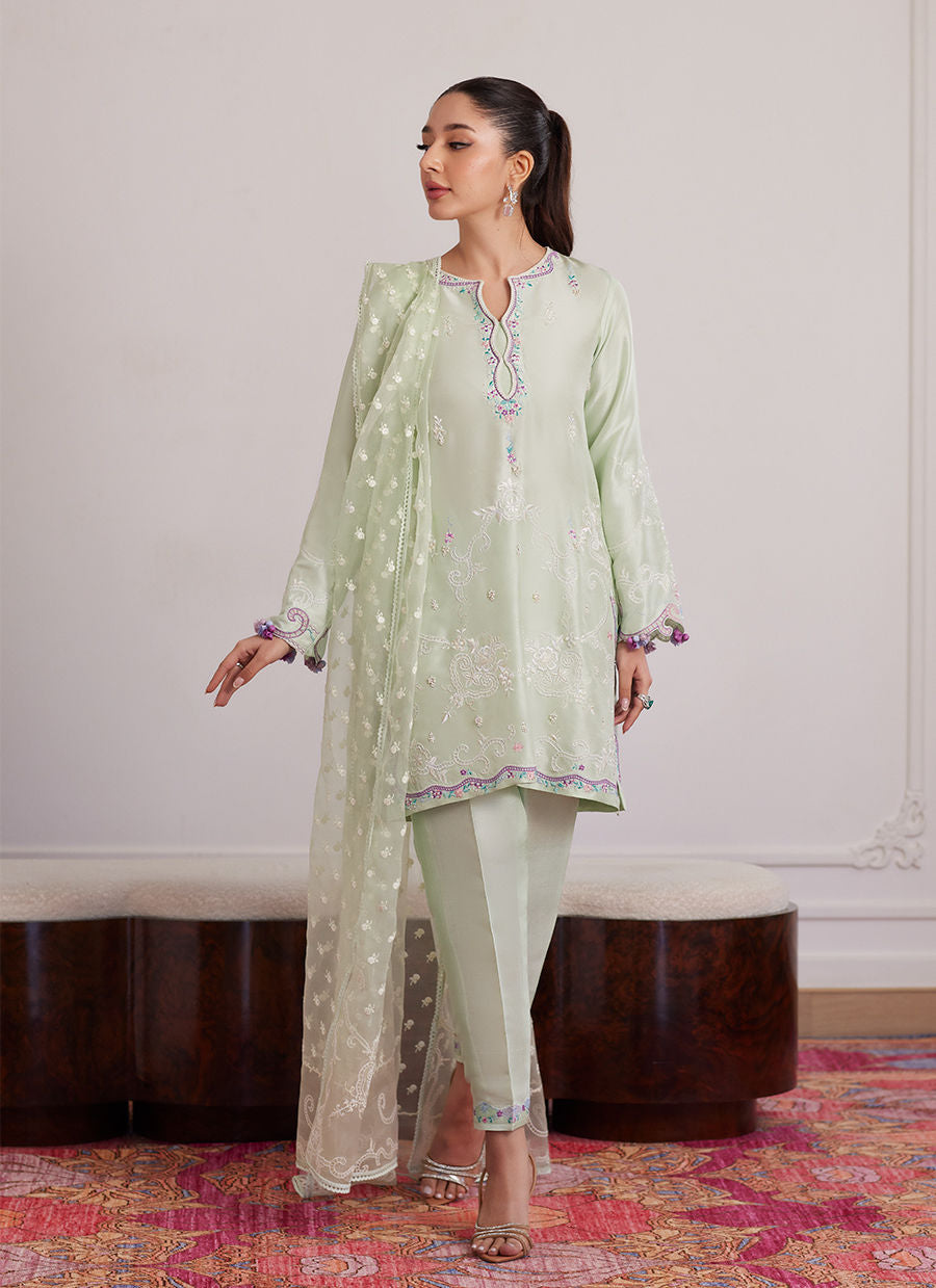 Pilar Mint Shirt And Dupatta