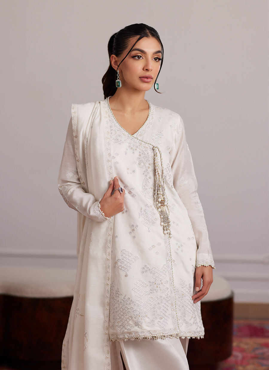 Calla Ivory Angarkha And Dupatta