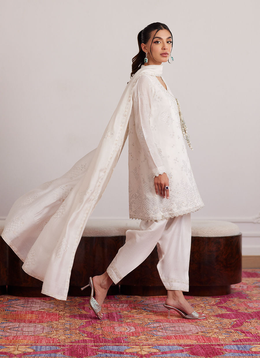 Calla Ivory Angarkha And Dupatta