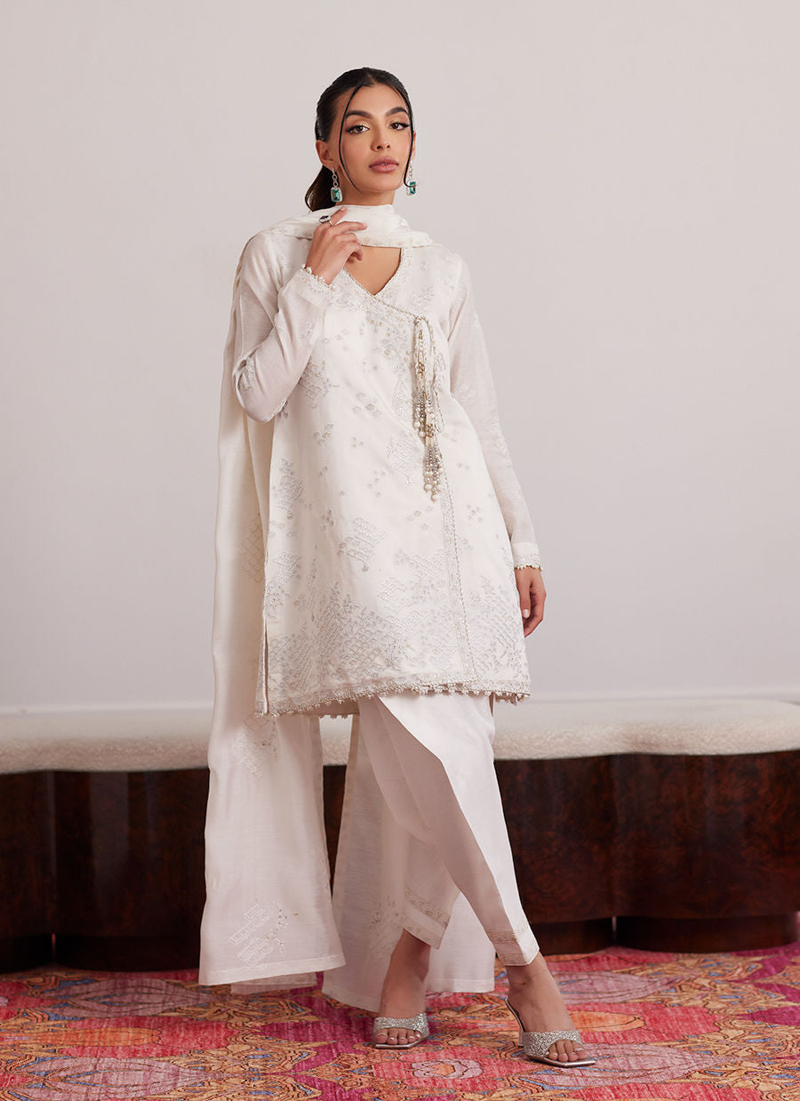 Calla Ivory Angarkha And Dupatta