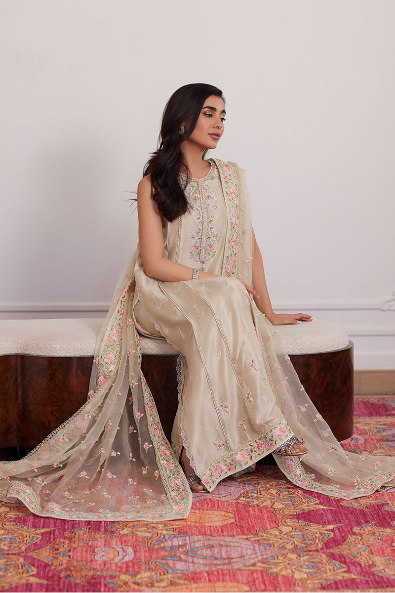 Everly Cream Shirt And Dupatta