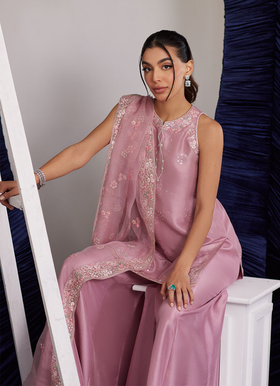 Demi Tea Rose Shirt And Dupatta