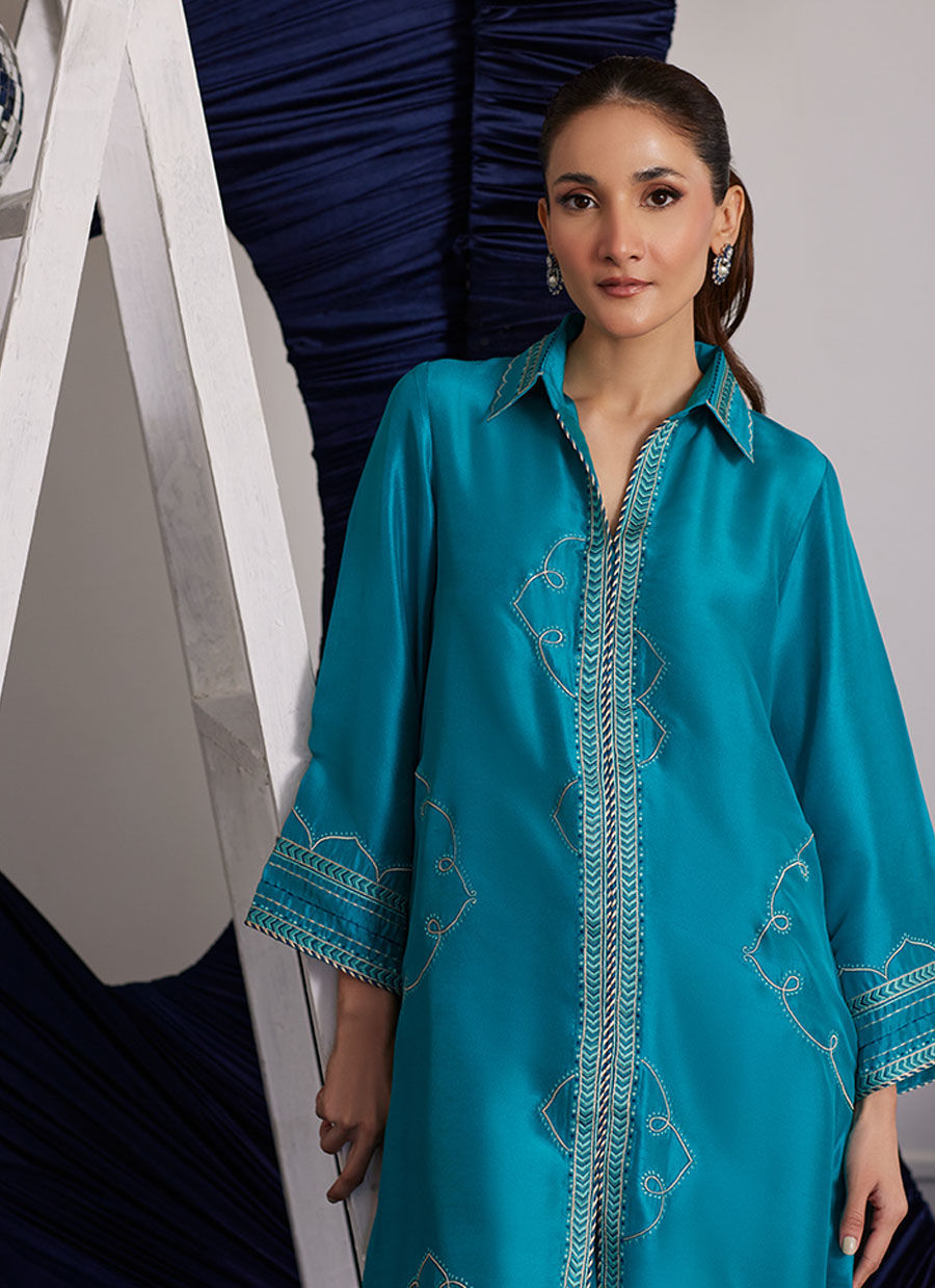 Clemmie Aqua Shirt and Dupatta