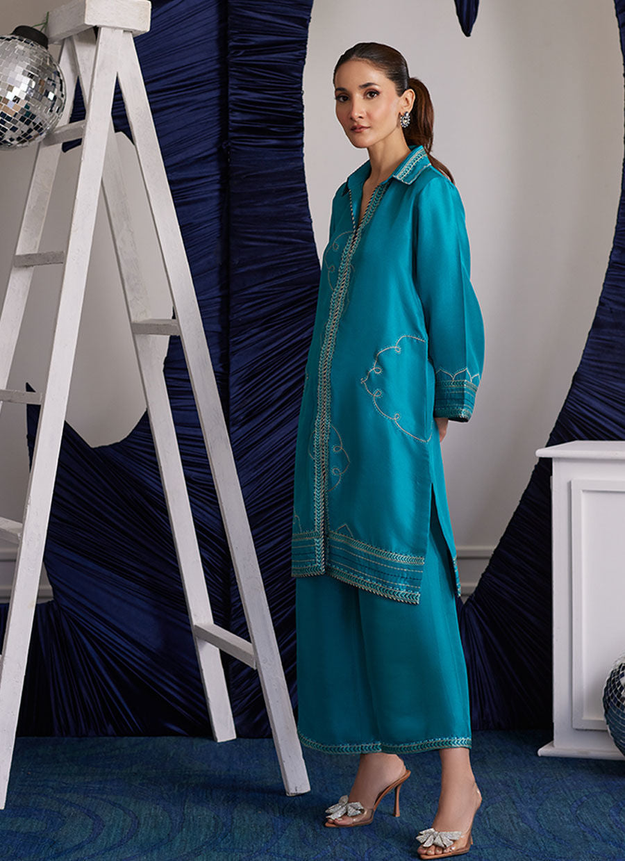 Clemmie Aqua Shirt and Dupatta