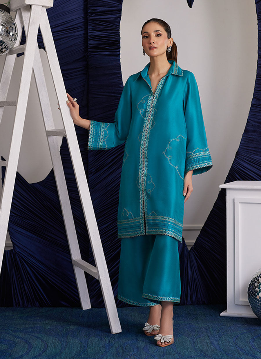 Clemmie Aqua Shirt and Dupatta