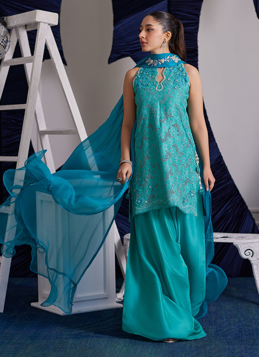 Binx Aqua Shirt And Dupatta