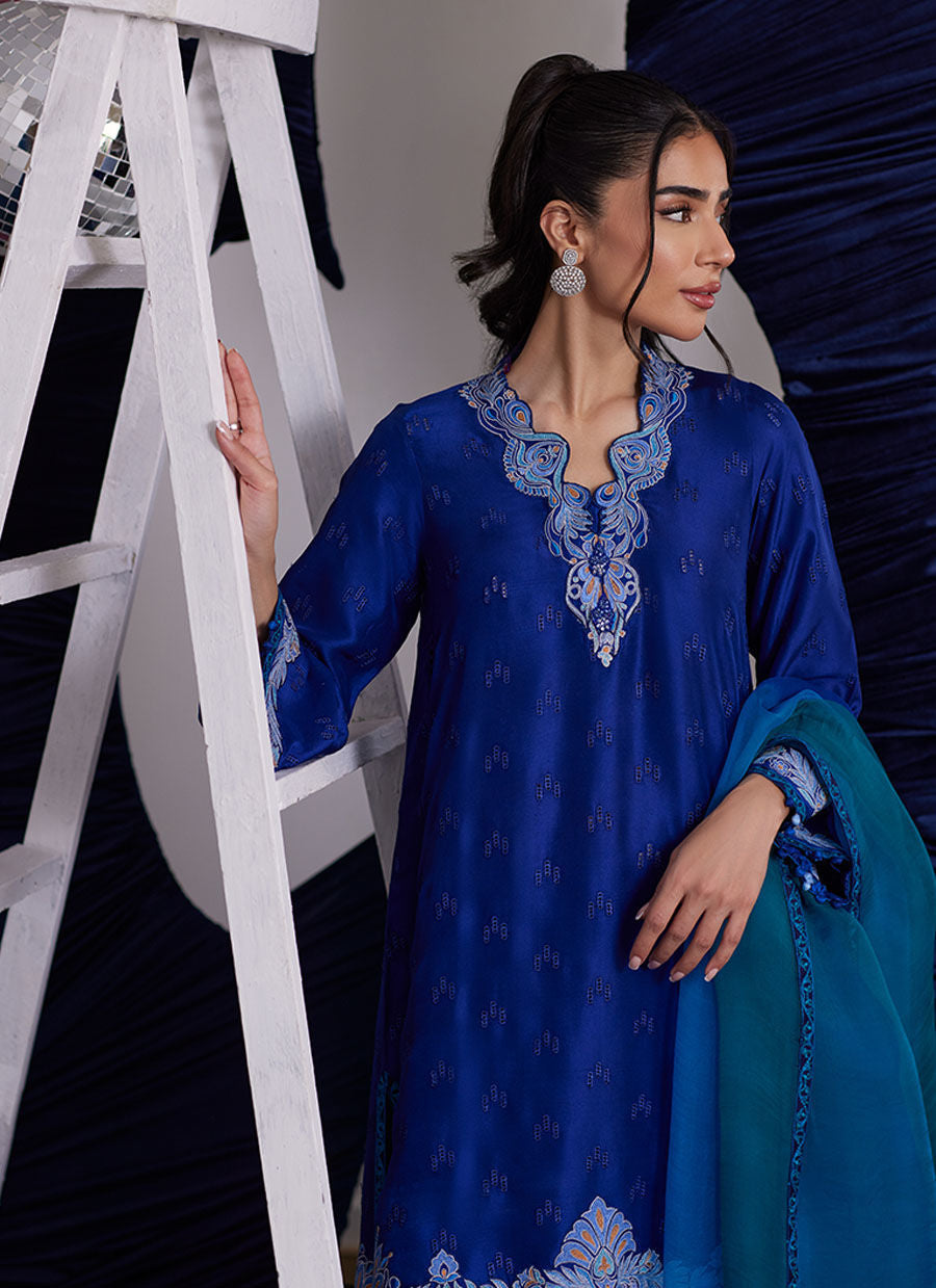 Aliza Azure Shirt And Dupatta