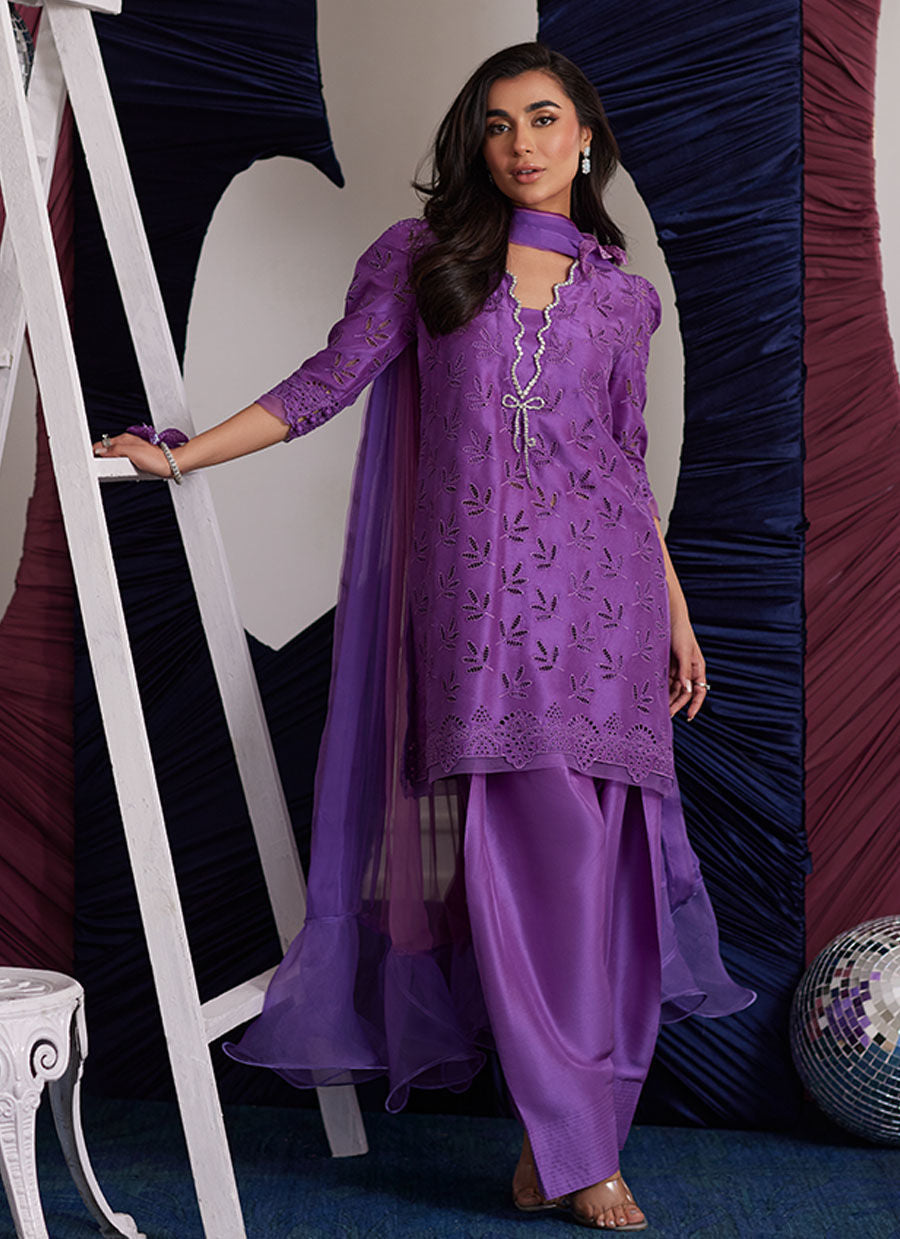 Illy Grape Shirt And Dupatta