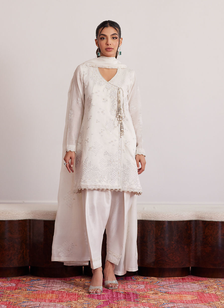 Calla Ivory Angarkha And Dupatta