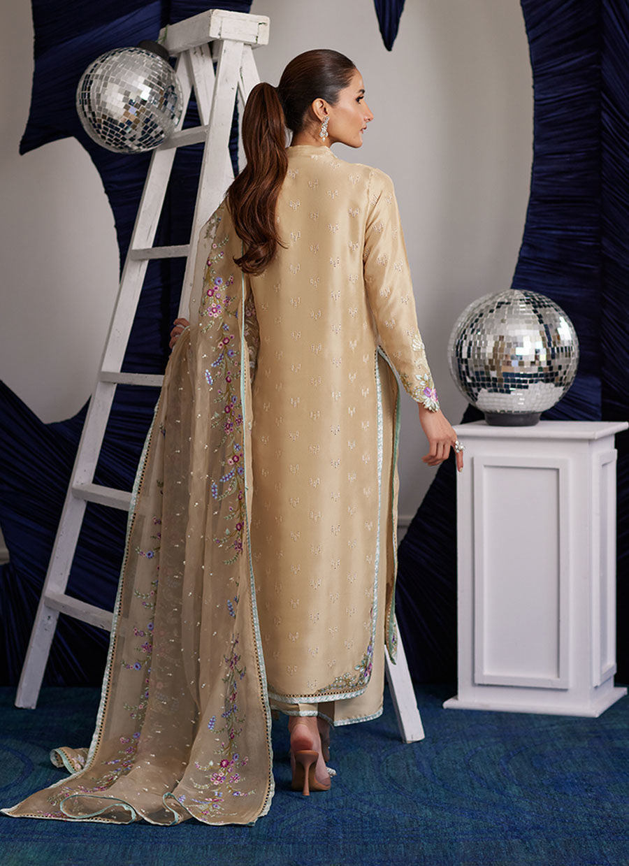 Brenna Champagne Shirt And Dupatta